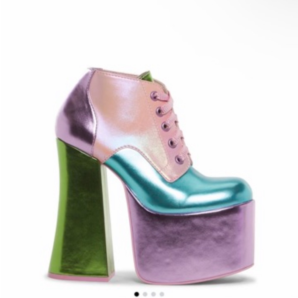 Multicolor Platform Ankle Boots